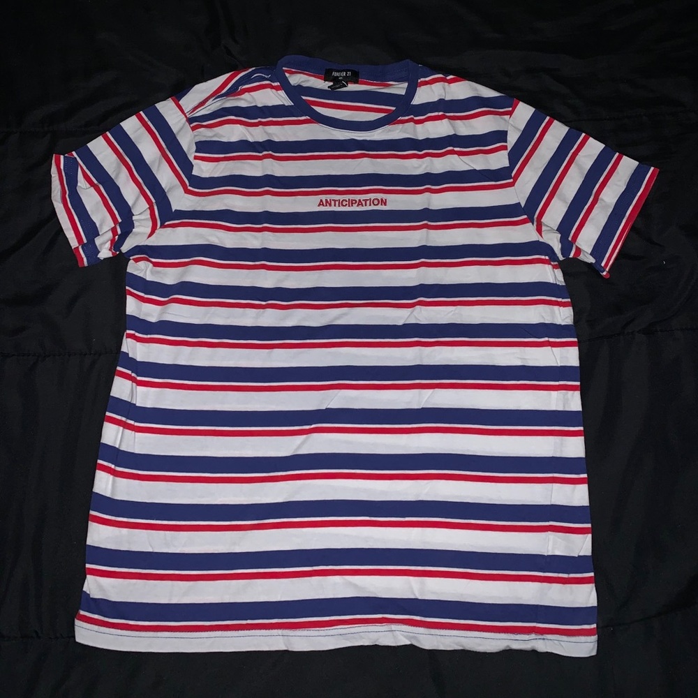 White, Blue, and Red Striped shirt
